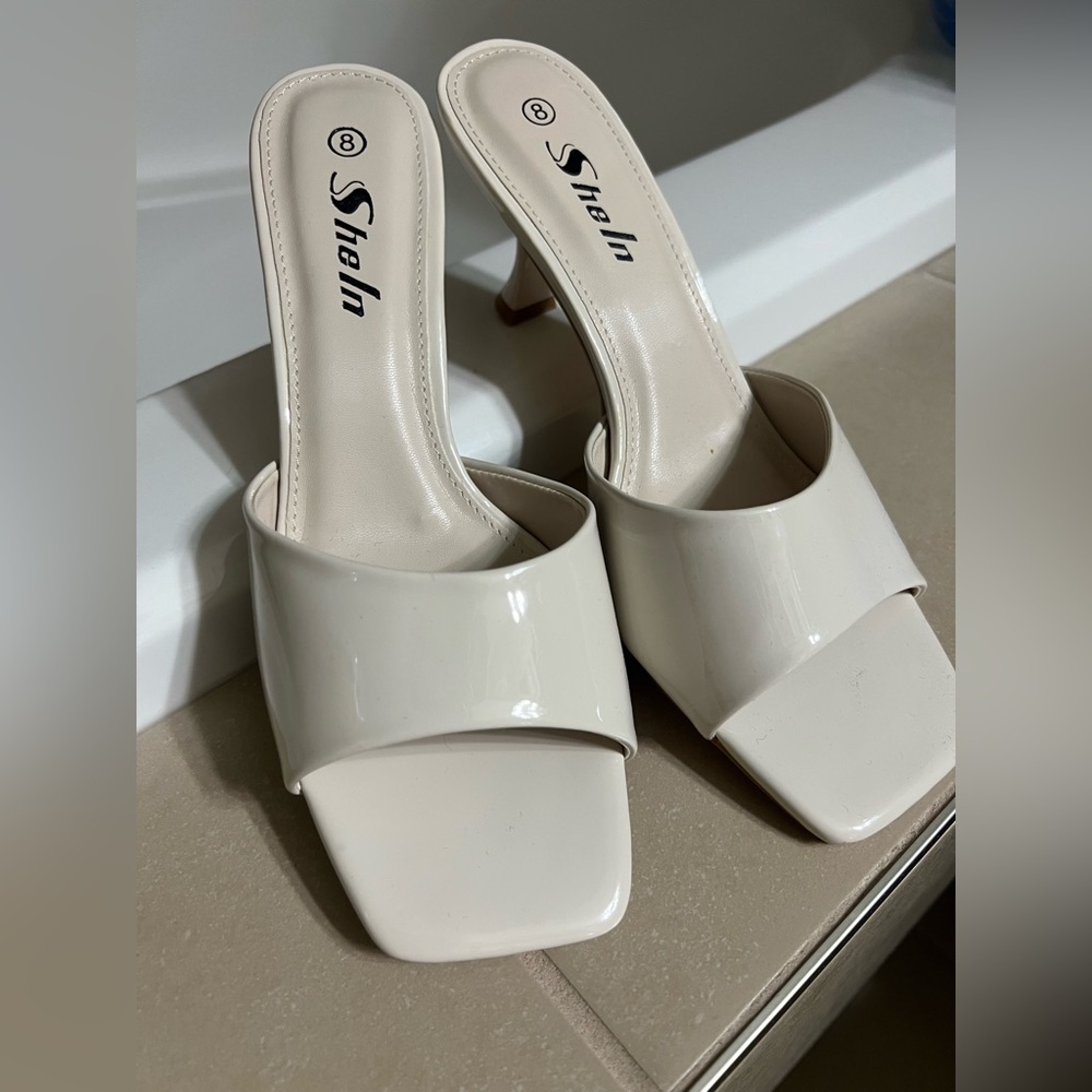 SHEIN Women's Elegant Cream Heels